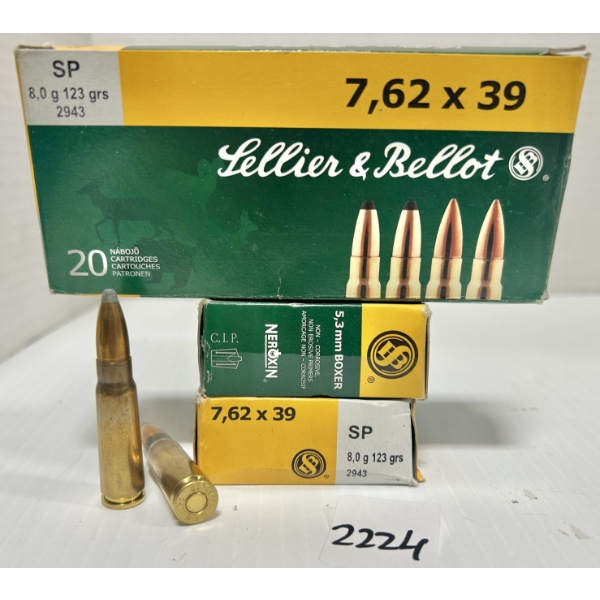 AMMO / BRASS: 45X LIVE & 9X BRASS S&B 7.62X39 MM - 123 GR SP