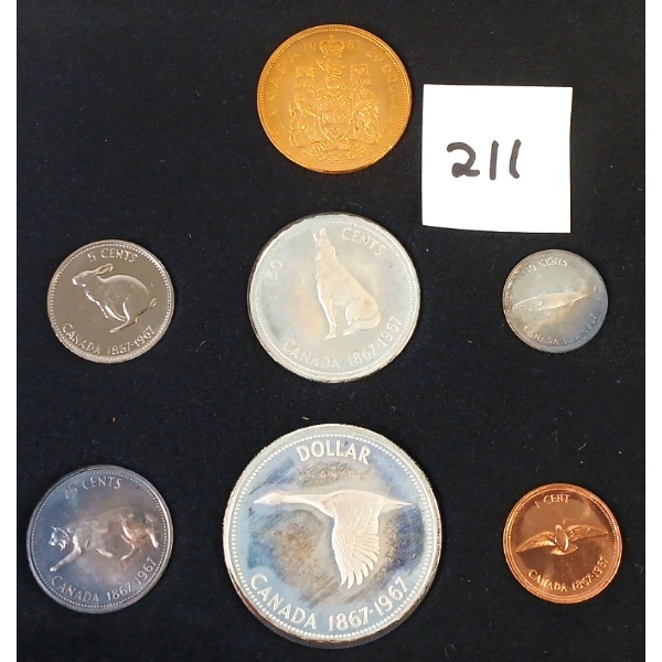 1967 CDN CENTENNIAL 22KT GOLD & SILVER PROOF SET