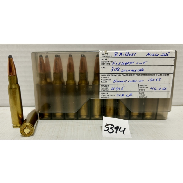 AMMO: 20X .308 WIN 180GR. - RELOADS