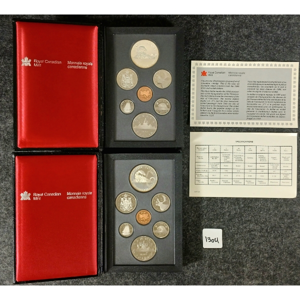 LOT OF 2 - 1986 RCM UNCIRCULATED DOUBLE DOLLAR PROOF SETS