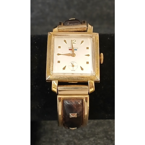  1950'S BENRUS 10K GOLD MECHANICAL WRISTWATCH