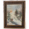 Image 1 : WINTER SUNSET BY E.p. KEOGH - FRAMED OIL ON CANVAS BOARD