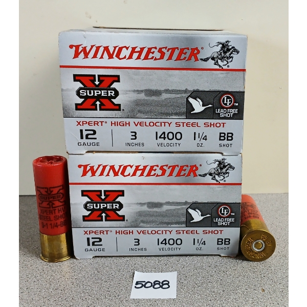AMMO: 50X WINCHESTER 12GA - 3IN - STEEL - BB SHOT 