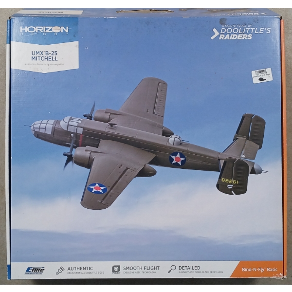 HORIZON LOBBY UMX B-25 MITCHELL BATTERY OP MODEL W/ SPEKTRUM DX6E CONTROLLER