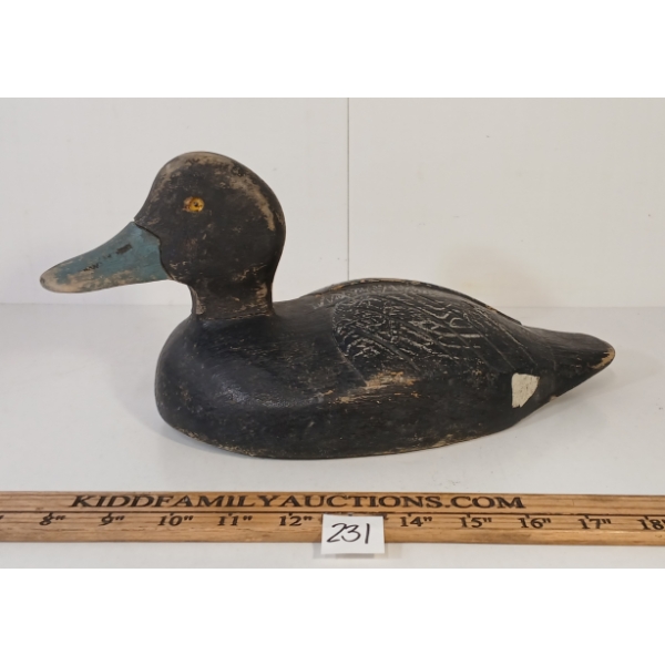 1942 GOLDEN EYED DUCK DECOY BY CECIL JOHNS