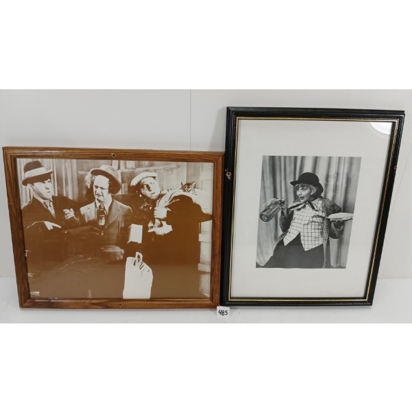 LOT OF 2 - THREE STOOGES & LUCILLE BALDWIN - FRAMED PORTRAITS