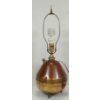 Image 5 : BRASS FOLK ART LAMP W/ HARP SHADE HOLDER