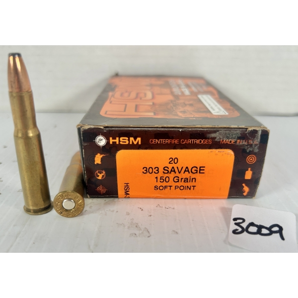 AMMO: 20X HSM .303 SAVAGE 150GR. SP 