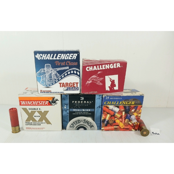 AMMO: 125X MIXED 12GA - 2 3/4 & 3IN - #2, 4, 5 & 7 1/2 SHOT