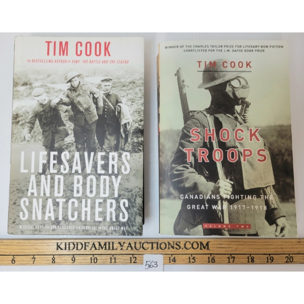LOT OF 2 - "LIFESAVERS & BODY SNATCHERS" & "SHOCK TROOPS" BY TIM COOK - CDN WWI BOOKS
