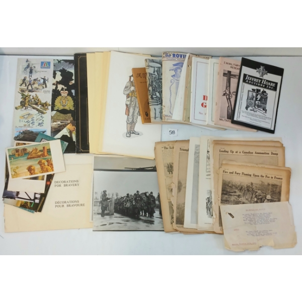 JOB LOT - WORLD MILITIARIA POSTCARDS, PAMPHLETS, PHOTOS, BOOKLETS, ETC