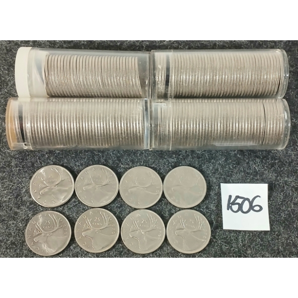 QTY OF 1976-1981 CDN 25 CENT COINS - ROLLED