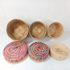 Image 2 : LOT OF 3 - HAND WOVEN NATURAL PANDANUS THATCH NESTING BASKETS