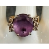 Image 1 : LADIES' 14K GOLD OVAL CUT AMETHYST & DIAMOND RING W/ APPRAISAL