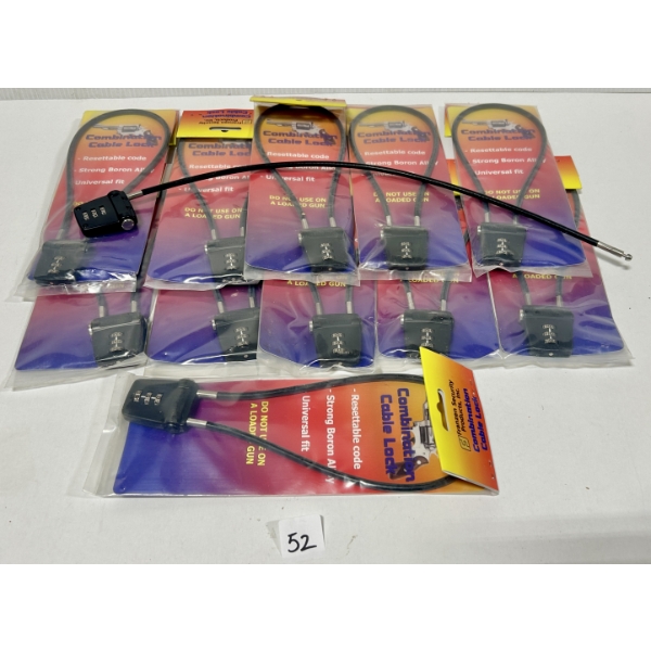 LOT OF 12 - COMBO CABLE LOCKS