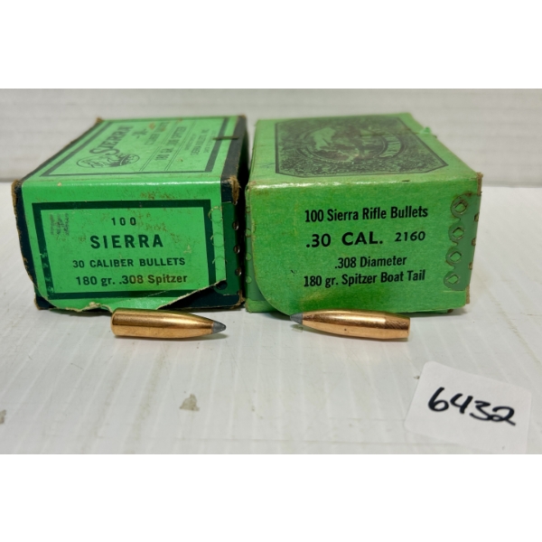 BULLETS: 200X SIERRA .30 - 180 GR.