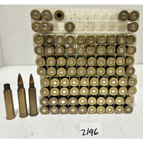 AMMO / BRASS: 89X LIVE & 3X BRASS .225 WIN - RELOADS