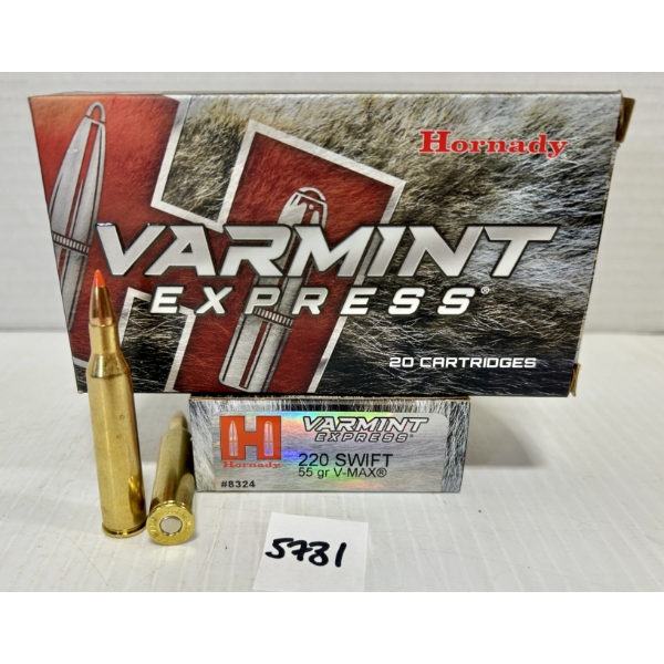 AMMO: 40X HORNADY .220 SWIFT 55GR. VMAX