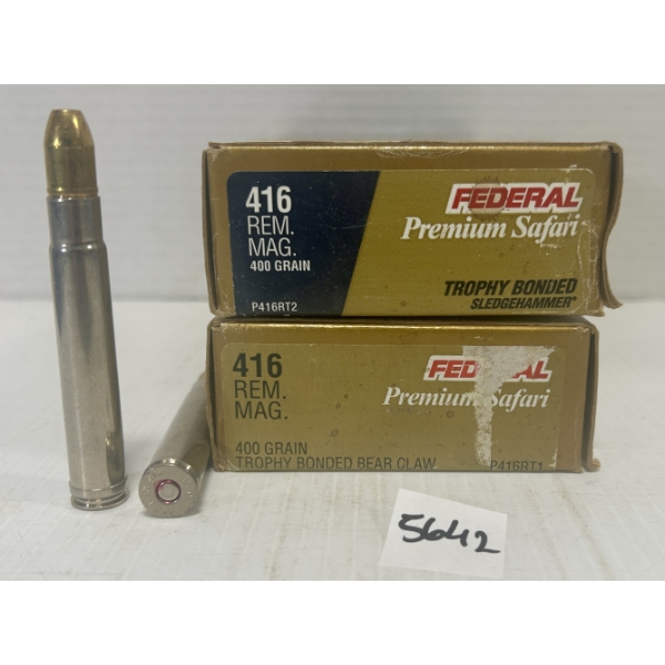 AMMO: 40X FEDERAL .416 REM MAG 400GR.