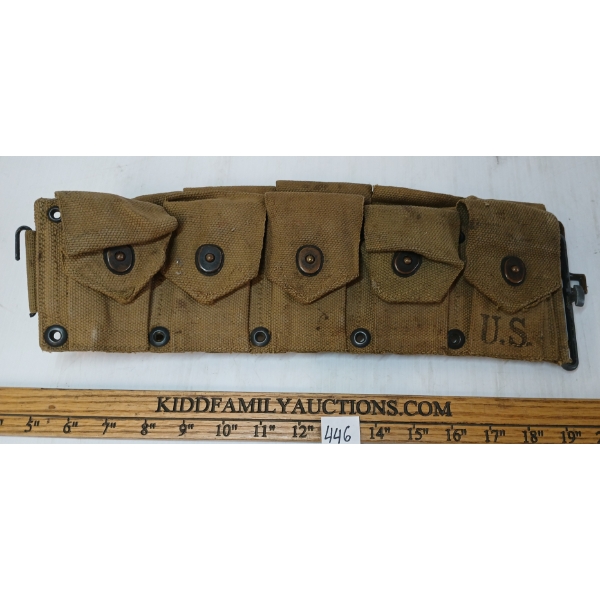 WWII U.S. M1923 M1 GARAND CARTRIDGE BELT