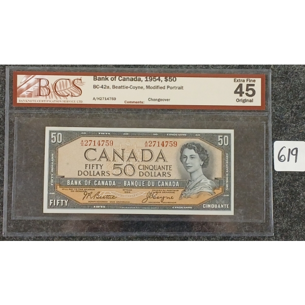 1954 CDN $50 BANKNOTE - BCS GRADED