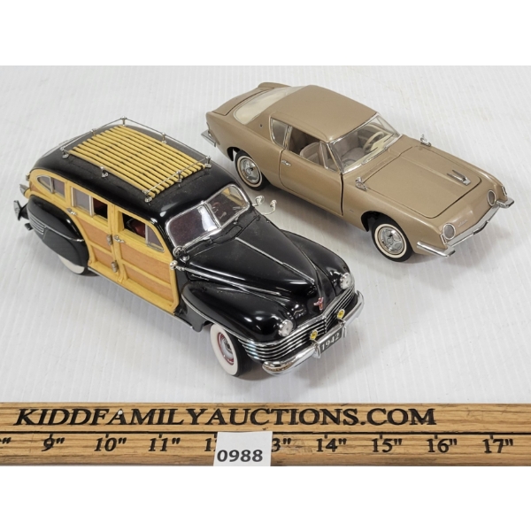 LOT OF 2 - FRANKLIN MINT DIECAST VEHICLES - INCL '42 TOWN & COUNTRY & '63 STUDEBAKER
