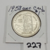 Image 1 : 1958 CDN BRITISH COLUMBIA SILVER DOLLAR COIN