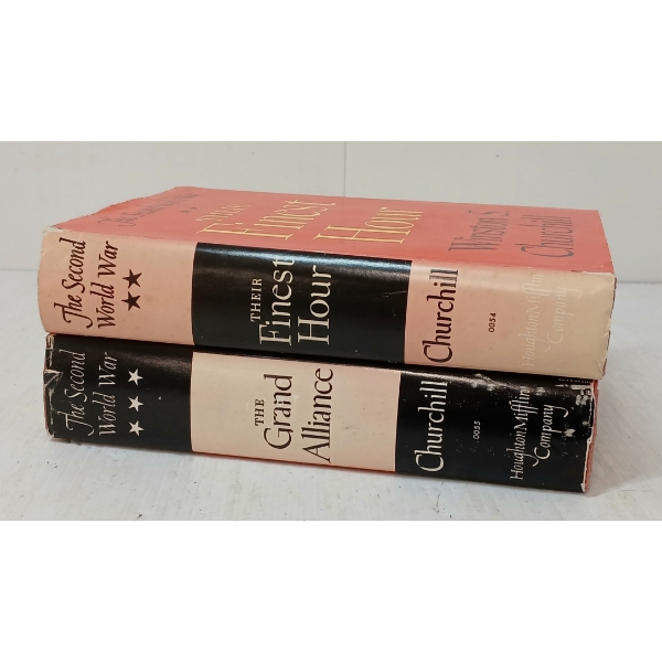 LOT OF 2 - "THE FINEST HOUR" & "THE GRAND ALLIANCE" BY WINSTON CHURCHILL - WWII NOVELS - HARDCOVERS
