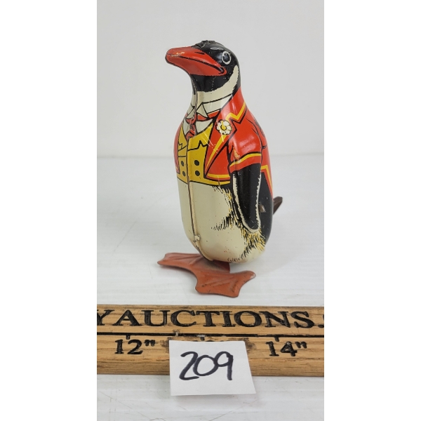 J.CHEIN & CO. TIN WIND UP WALKING PENGUIN