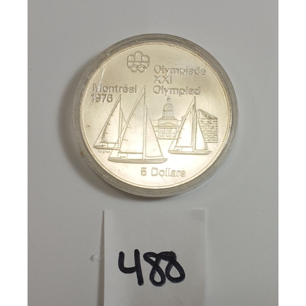 1976 CDN MONTREAL OLYMPIAD $5 SILVER COIN