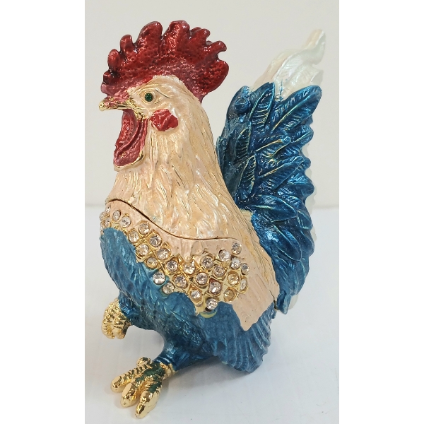 RUCINNI(?) ROOSTER TRINKET BOX - CIRCA 1980s - 1990s