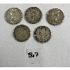 Image 2 : LOT OF 5 - CDN 50 CENT SILVER COINS - INCL 1945 & 1960, ETC.