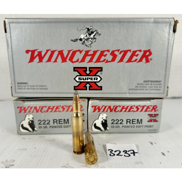 AMMO: 60X WINCHESTER .222 REM - 50 GR SP