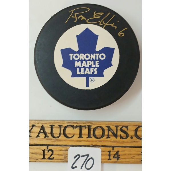 TORONTO MAPLE LEAFS RON ELLIS HOCKEY PUCK - AUTOGRAPHED