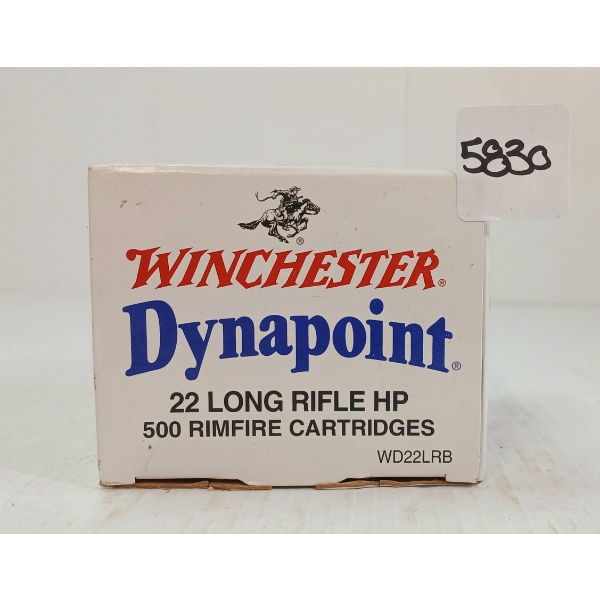 AMMO: APPROX 500X WINCHESTER DYNAPOINT .22 LR - 40GR - HP - SEALED