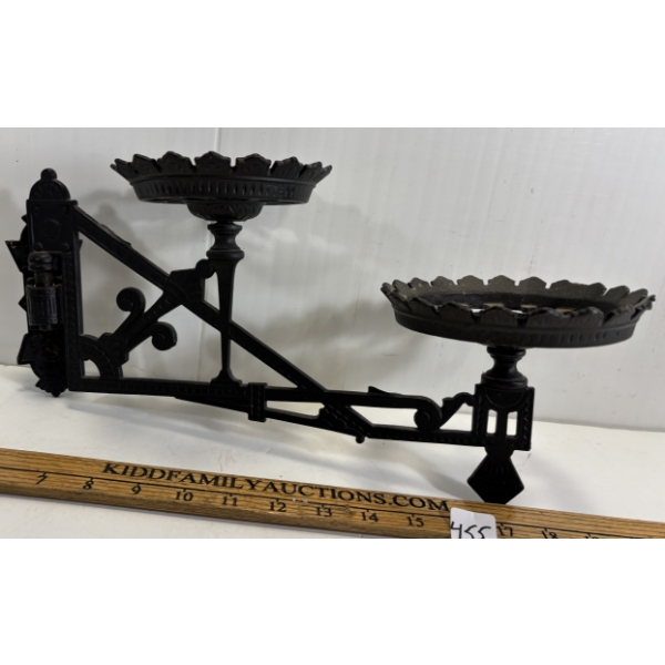 WROUGHT IRON OIL LAMP WALL SCONCE