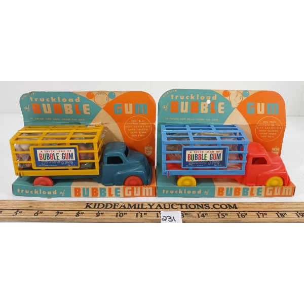 LOT OF 2 - TARCO TOY TRUCKLOAD OF BUBBLEGUM TRUCKS