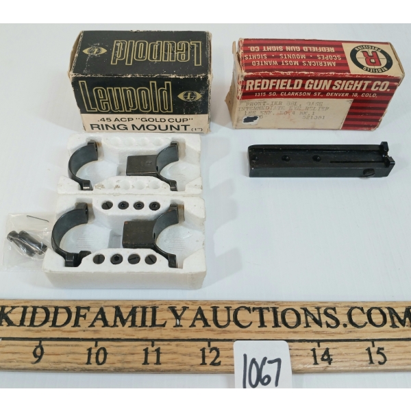 LOT OF 2 - LEUPOLD .45 ACP "GOLD CUP" RING MOUNT & REDFIELD ENFIELD NO. 4 MKI BASE
