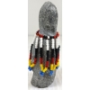 Image 7 : "WOMAN IN BEADED CAPE" BY ALICE AKAMAK (PRS CDN ARTIST) - STONE & BEADS