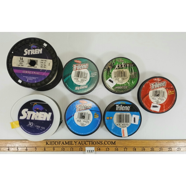 LOT OF 7 - FISHING LINE - INCL STREN & BERKLEY
