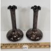 LOT OF 2 - NASON (?) BLACK GLASS COPPER AVENTURINE VASES