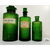Image 1 : SET OF GREEN GLASS APOTHECARY BOTTLES