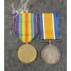 Image 2 : LOT OF 2 - WWI BRITISH MEDALS - 1004055 PTE. F. TRUDEAU CAN. INF. WKS. COY.