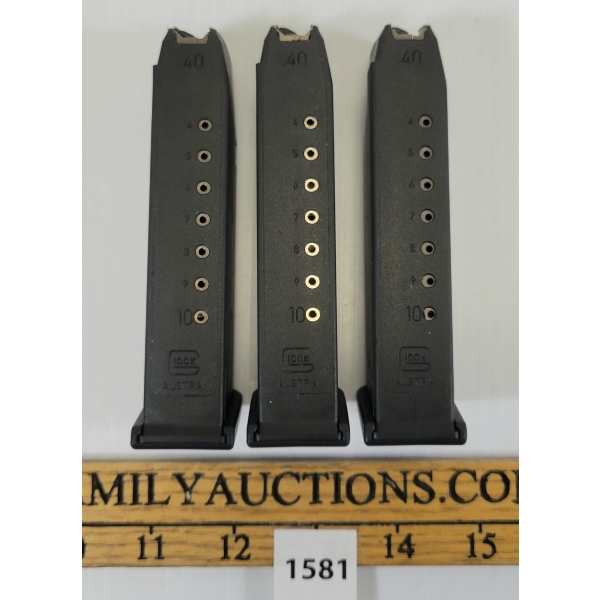 LOT OF 3 - GLOCK 22 10 RND IN .40 MAGAZINES - PAL REQ. 