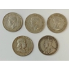 Image 2 : LOT OF 5 - 1919, '44, & '51-'54 CDN & U.S. HALF DOLLAR SILVER COINS