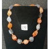 Image 1 : LOT OF 2 - POLISHED STONE NECKLACE & TRIPPLE STRAND STATEMENT BRACELET