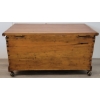 Image 4 : PINE DOVE-TAILED BLANKET CHEST W/ SWIVEL CASTER WHEELS 