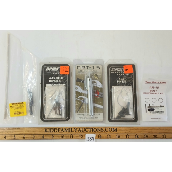 LOT OF 5 - A-15 FIELD REPAIR & PIN KITS, AR-15 BOLT MAINTENANCE, CARBINE GAS SYSTEM KIT, ETC