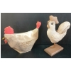 Image 1 : LOT OF 2 - CERAMIC & QUILTED FOLK ART ROOSTERS