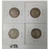 Image 2 : LOT OF 4 - CDN 25 CENT SILVER PCS - 1913, '19, '28 & '29